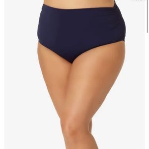 Anne Cole Plus Size High Waist Shirred Bikini Bottom Size 16W